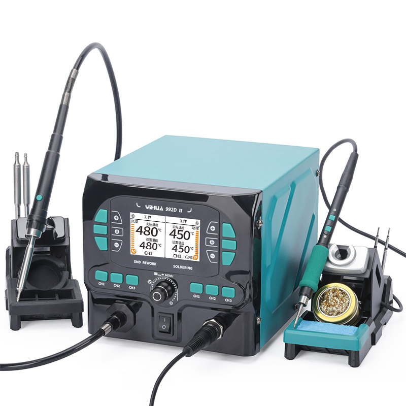 C210 Precision Soldering Station - YIHUA 992D-II 2-in-1 LCDディスプレイ搭載マイクロホットエアペンシル、高精度C210はんだごて、リワークステーション