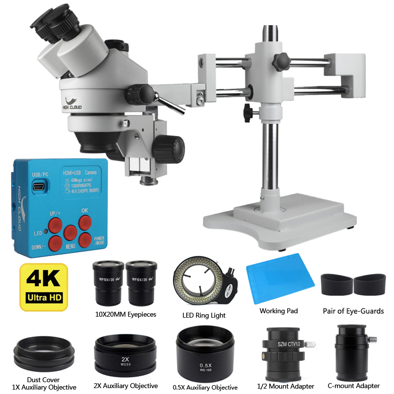 48MP HDMI USB 工業用カメラ 3.5X-90X  - Simul-Focal Industrial Microscope 4K Hdmi のレビューと価格
