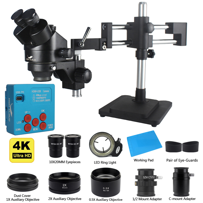 48MP HDMI USB 工業用カメラ 3.5X-90X  - Simul-Focal Industrial Microscope 4K Hdmi のレビューと価格